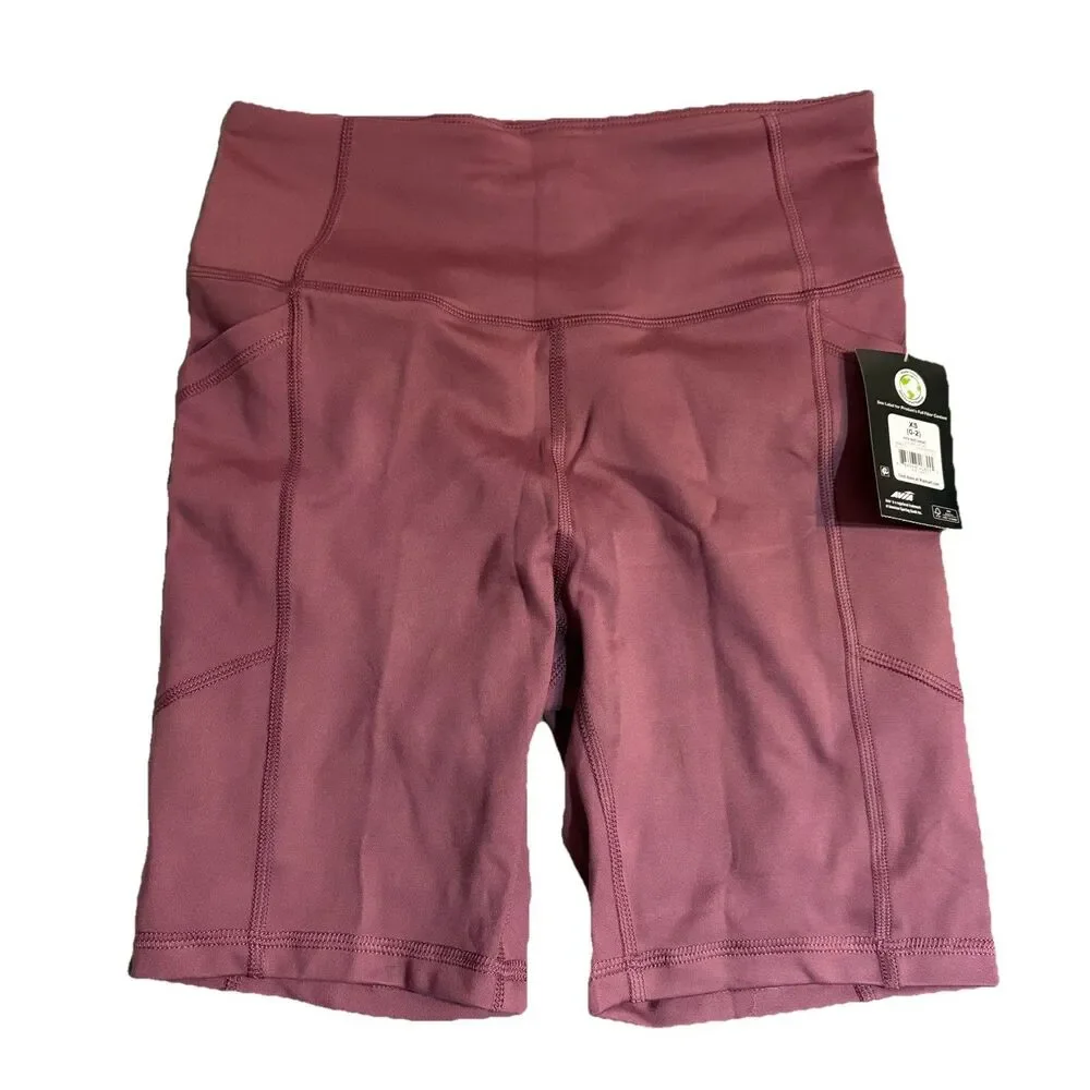 Avia Athletic 2 Qty Bike Shorts Bundle Womens Size XS With Pockets Fitness Yoga